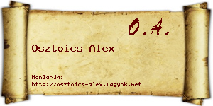 Osztoics Alex névjegykártya